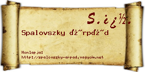 Spalovszky Árpád névjegykártya